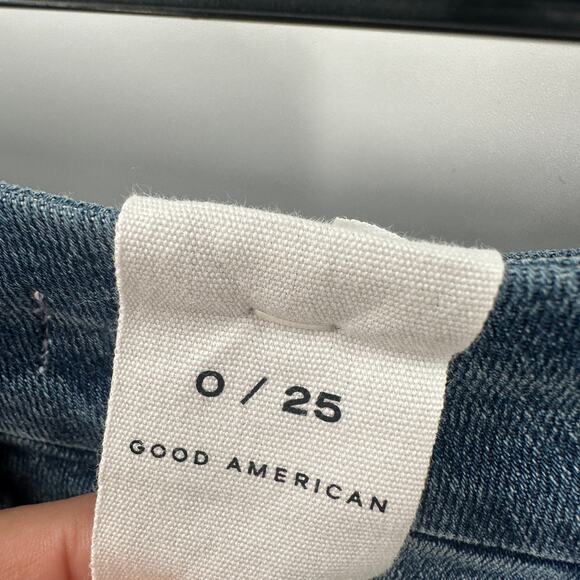 GOOD AMERICAN NWT Good Legs Button Fly Skinny Denim Jean in Indigo483 // 0 - Picture 8 of 9